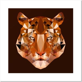 Tiger in Low Poly Posters and Art